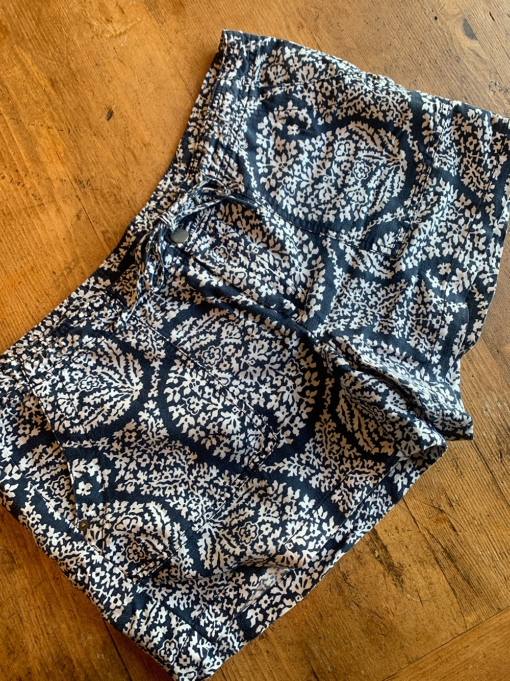 GAP Navy and White Floral  Drawstring Shorts